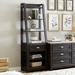 Rosalind Wheeler Wesham 72" H x 24" W Ladder Bookcase Wood in Black/Brown/Gray | 72 H x 24 W x 16 D in | Wayfair 0AE7BB71A2F64651A55450C44B92C38C