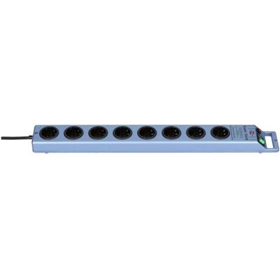 1153340338 Überspannungsschutz-Steckdosenleiste 8fach Blau (metallic) Schutzkontakt 1 s Image