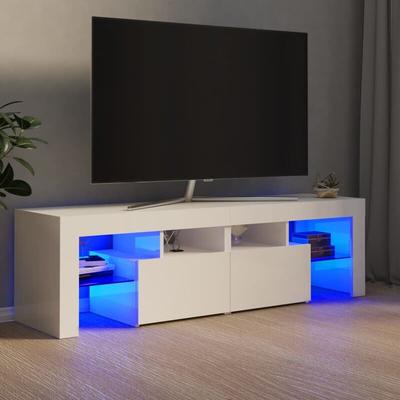 Bonnevie - TV-Schrank,TV-Möbel mit LED-Beleuchtung Hochglanz-Weiß 140x36,5x40 cm vidaXL