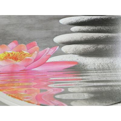 WC-Sitz Water Lily mit Relief, Thermoplast, Mehrfarbig, Thermoplast mehrfarbig, Edelstahl rostfrei