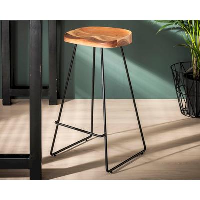 designline »Kahn« Massivholz Barhocker 37x71x29 cm Image