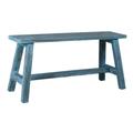 Banc en acajou teinté bleu antique