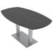 6 Person Small Arc Boat Conference Table with Data And Electric 6 Ft