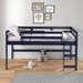 Transitional Style Lara Twin Size Solid Pine Loft Bed with Safety Guardrail and Reversible Front Facing Ladder