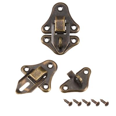 Box Latch, Retro Decorative Hasp Jewelry Cases Catch w Screws 2 pcs - Bronze - 33x23mm,2 pcs