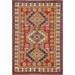 Geometric Traditional Kazak Oriental Area Rug Hand-knotted Wool Carpet - 4'1" x 6'0"