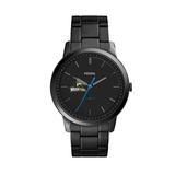 Fossil Black Wright State Raiders The Minimalist Slim Stainless Steel Watch