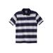 Men's Big & Tall Shrink-Less™ Pocket Piqué Polo Shirt by Liberty Blues in Navy Rugby Stripe (Size 2XL)