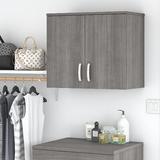 Bush Business Furniture Universal Closet Wall Cabinet w/ Doors & Shelves Manufactured Wood in Gray | 24.17 H x 28.35 W x 15.51 D in | Wayfair