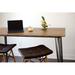 Corrigan Studio® Durham Counter Height Dining Table Wood/Metal in Black/Brown/Gray | 36.22 H x 55.12 W x 27.6 D in | Wayfair