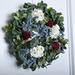 Primrue 24" Hydrangea Floral Wreath Silk in Green/Red/White | 24 H x 24 W x 8 D in | Wayfair 75B3FE7F8AEF477890970725168002DD