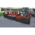 River Brook 8 Piece Outdoor Wicker Patio Furniture Set 08n Synthetic Wicker/All - Weather Wicker/Wicker/Rattan | Wayfair RIVER-08N-TERRACOTTA