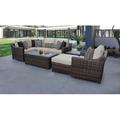 River Brook 8 Piece Outdoor Wicker Patio Furniture Set 08n Synthetic Wicker/All - Weather Wicker/Wicker/Rattan | Wayfair RIVER-08N-BEIGE