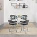 Naomi and Chelsea Counter Height Dining Set in Grey Faux Leather