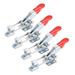 396lbs Adjustable Latch Galvanized Iron U Bolt Quick Release Toggle Clamp, 4 Pcs - Silver Tone,Red