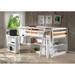 Roxy Solid Wood Junior Loft Bed with Desk, Shelving, and Bookcase