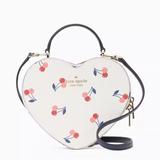 Kate Spade Bags | + Kate Spade Love Shack Cherry Printed Heart Crossbody Box Bag Cream White | Color: Blue/White | Size: Os