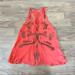 Free People Tops | Free People Coral Orange Sheer Embellished Tank Top Medium | Color: Orange | Size: M