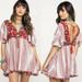 Free People Dresses | Free People Under The Sun Red Tassel Striped Festival Boho Tunic Dress | Color: Red/White | Size: S