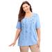 Plus Size Women's Stars & Shine Tee by Catherines in Blue Bandana (Size 4X)