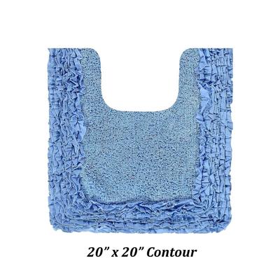 Shaggy Border Bath Rug Mat, 20" X 20" by Better Trends in Blue