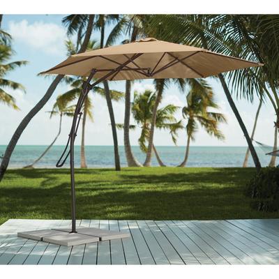 Easy Up Cantilever Umbrella by BrylaneHome in Khaki 9 Foot Heavy Duty Fade Resistant