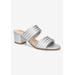 Wide Width Women's Georgette Sandal by Bella Vita in Silver Leather (Size 8 1/2 W)