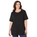 Plus Size Women's Suprema® Crochet Trim Scoopneck by Catherines in Black (Size 2X)