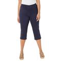 Plus Size Women's Everyday Cotton Twill Capri by Catherines in Mariner Navy (Size 3XWP)