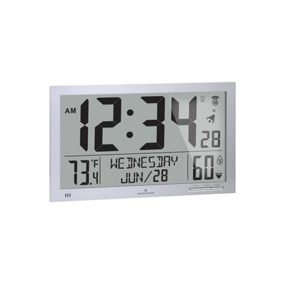 Marathon Slim Jumbo Atomic Digital Wall Clock Graphite Grey 14.6in x 1.2in x 9in CL030062-GG-FD-NA