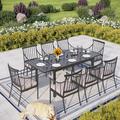 Lark Manor™ Argyri Rectangular 8 - Person 83.07" Long Outdoor Dining Set w/ Cushions in Black | 83.07 W x 37.05 D in | Wayfair