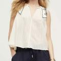 Anthropologie Tops | Anthropologie White Embroidered Tank | Color: Blue/White | Size: 4