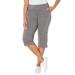 Plus Size Women's French Terry Stars Aligned Capri by Catherines in Grey Stars (Size 5X)