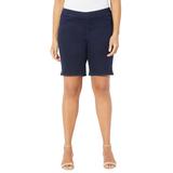 Plus Size Women's Everyday Cotton Twill Short by Catherines in Dark Wash (Size 6X)