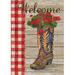 Toland Home Garden Welcome Boot Polyester 40 x 28 in. House Flag in Brown/Green/Red | 40 H x 28 W in | Wayfair 1012435