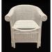 Accent Chair - Bayou Breeze Rattan Accent Chair w/ Foot Stool Rattan/Wicker in White | 35 H x 22 W x 23 D in | Wayfair