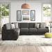 Brown/Gray Sectional - Mistana™ Eastep 125.2" Wide Symmetrical Modular Corner Sectional Polyester/Microfiber/Microsuede | Wayfair