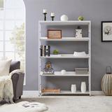 Inbox Zero 5-Tier Home Office Metal Frame Bookcase Open Bookshelf in White | 68.9 H x 47.24 W x 11.61 D in | Wayfair