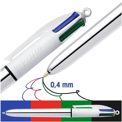 BIC 4-Farb-Kugelschreiber »4 Colours Shine« silber