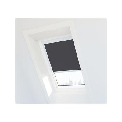 Anthrazitgraues Verdunkelungsrollo für Velux ® Dachfenster - MK04 - Weißer Rahmen - Anthrazitgrau