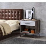 Pull Tray Wood Nightstand with 1 Drawer, 1 Shelf