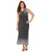 Plus Size Women's Terrace Ridge Maxi Dress by Catherines in Black And White Dot Border (Size 3X)