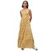 Plus Size Women's Tiered Maxi Dress by ellos in Honey Mustard White Print (Size 34/36)