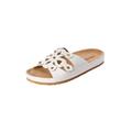 Wide Width Women's The Summer Slip On Footbed Sandal by Comfortview in White (Size 8 1/2 W)