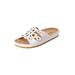 Extra Wide Width Women's The Summer Slip On Footbed Sandal by Comfortview in White (Size 8 1/2 WW)
