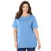 Plus Size Women's Suprema® Crochet Trim Scoopneck by Catherines in French Blue (Size 2X)