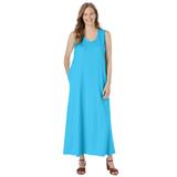 Plus Size Women's Sleeveless Scoopneck Dress by Woman Within in Paradise Blue (Size 34/36)