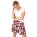 Plus Size Women's Flowy Shorts by ellos in Fresh Pomegranate Print (Size 34/36)