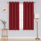 funky gadgets Red Thermal lined Curtains Blockout 66 x 54 Inches 2 Panels + Free Tie Backs for Room Darkening, Ring Top Eyelet, Bedroom, Nursery