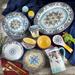 Euro Ceramica Zanzibar 4 Piece Napkin Holder Set Ceramic in Blue/White | 1.5 H x 4 W x 7 D in | Wayfair YS-ZB-1012
